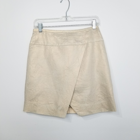 J. Crew Crossover Wrap Metallic Linen Skirt 2 - Picture 4 of 7